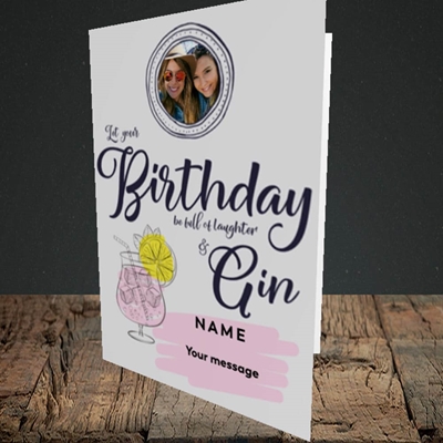 Picture of Birthday Full Of Gin, Birthday Design, Portrait Greetings Card