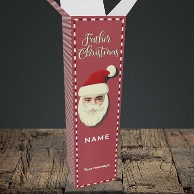 Picture of Father Christmas Mask, Christmas Design, Upright Bottle Box