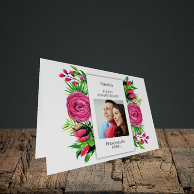 Picture of Flowers, Anniversary Design, Landscape Greetings Card