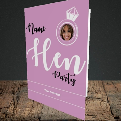 Picture of Hen Party Purple, Wedding Design, Portrait Greetings Card