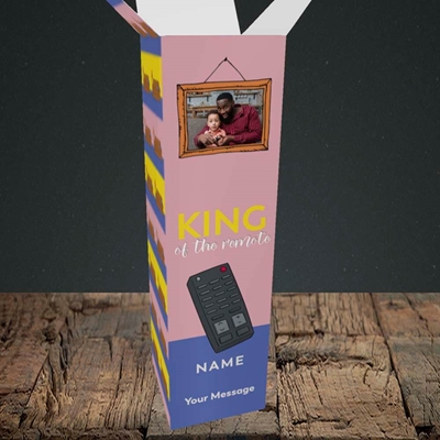 Picture of King Of The Remote, Father's Day Design, Upright Bottle Box