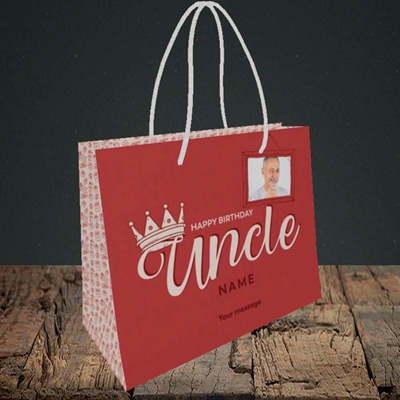 Picture of Uncle (Crown), Birthday Design, Small Landscape Gift Bag
