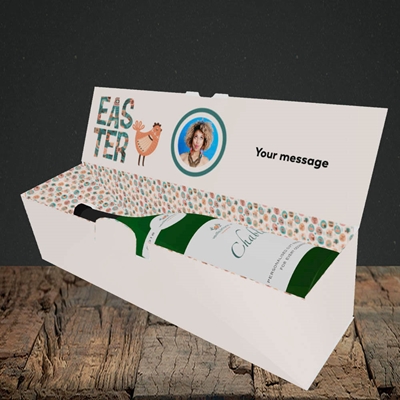 Picture of Floral Hen, Easter Design, Lay-down Bottle Box