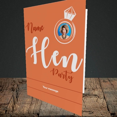 Picture of Hen Party Orange, Wedding Design, Portrait Greetings Card