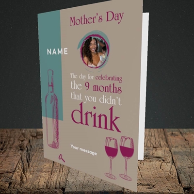 Picture of Didn't Drink, Mother's Day Design, Portrait Greetings Card