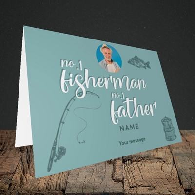 Picture of Fisherman, Father's Day Design, Landscape Greetings Card