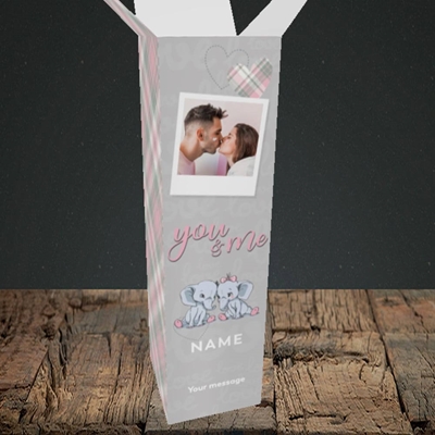 Picture of You & Me, Valentine's Design, Upright Bottle Box