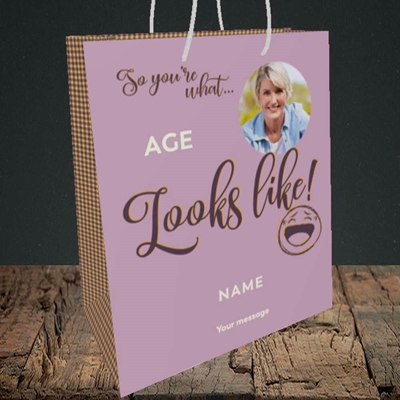 Picture of So You're What(Pink), Birthday Design, Medium Portrait Gift Bag