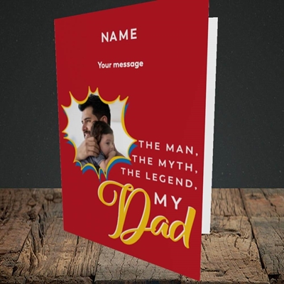 Picture of Man, Myth, Legend, Father's Day Design, Portrait Greetings Card