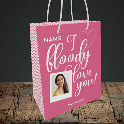 Picture of I Bloody Love You, Valentine's Design, Small Portrait Gift Bag