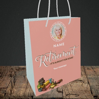 Picture of Retirement Spa, Leaving Design, Small Portrait Gift Bag