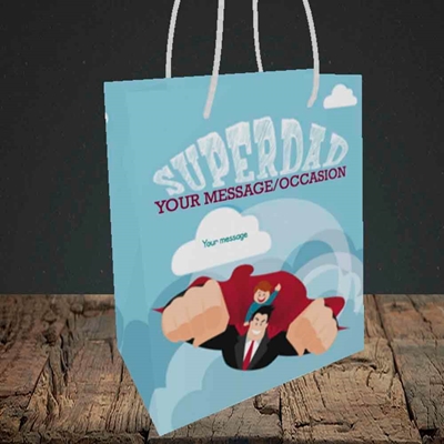 Picture of Superdad,(Without Photo) Father's Day Design, Small Portrait Gift Bag