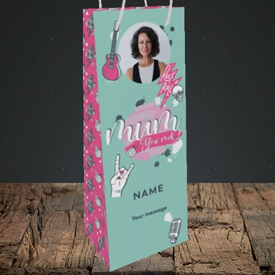 Picture of Mum You Rock, Mother's Day Design, Bottle Bag